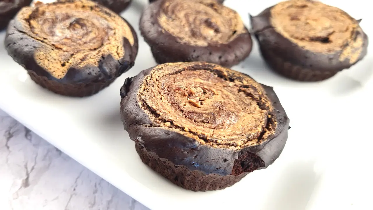 Keto Chocolate Peanut Butter Brownie Muffins