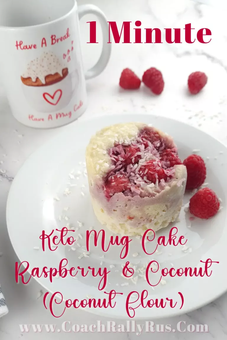 Keto Mug Cake Raspberry & Coconut
