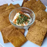 Keto Cheese Crackers With Sour Cream Chive Dip