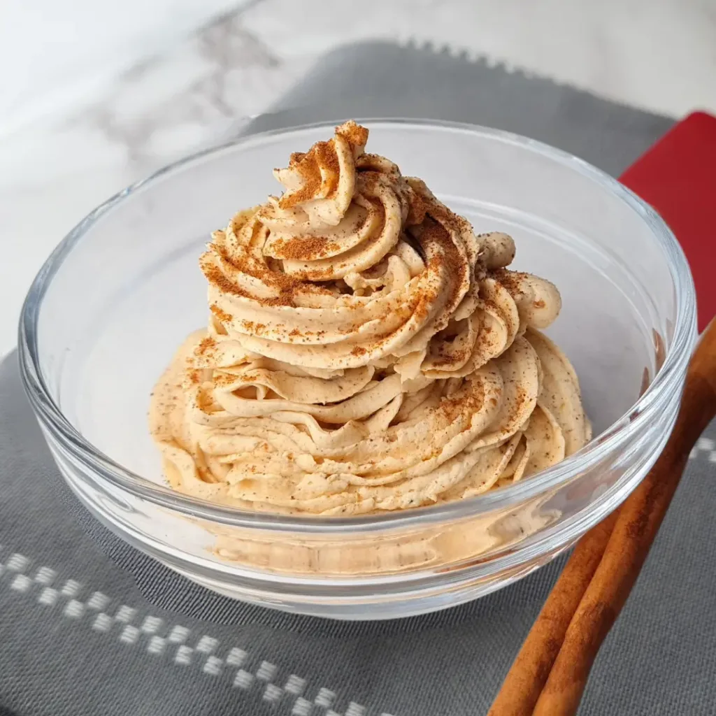 A bowl of Keto Pumpkin Spice fluff