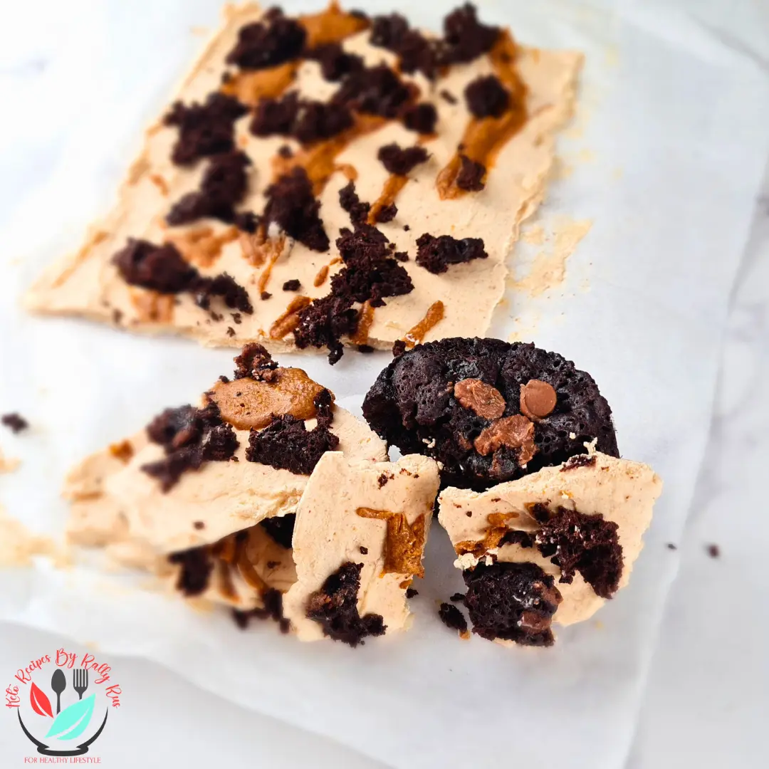 Super Easy Keto Yogurt Bark with Peanut Butter and Brownie