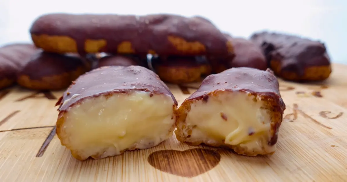 Keto Chocolate Eclairs with Low Carb Custard Filling