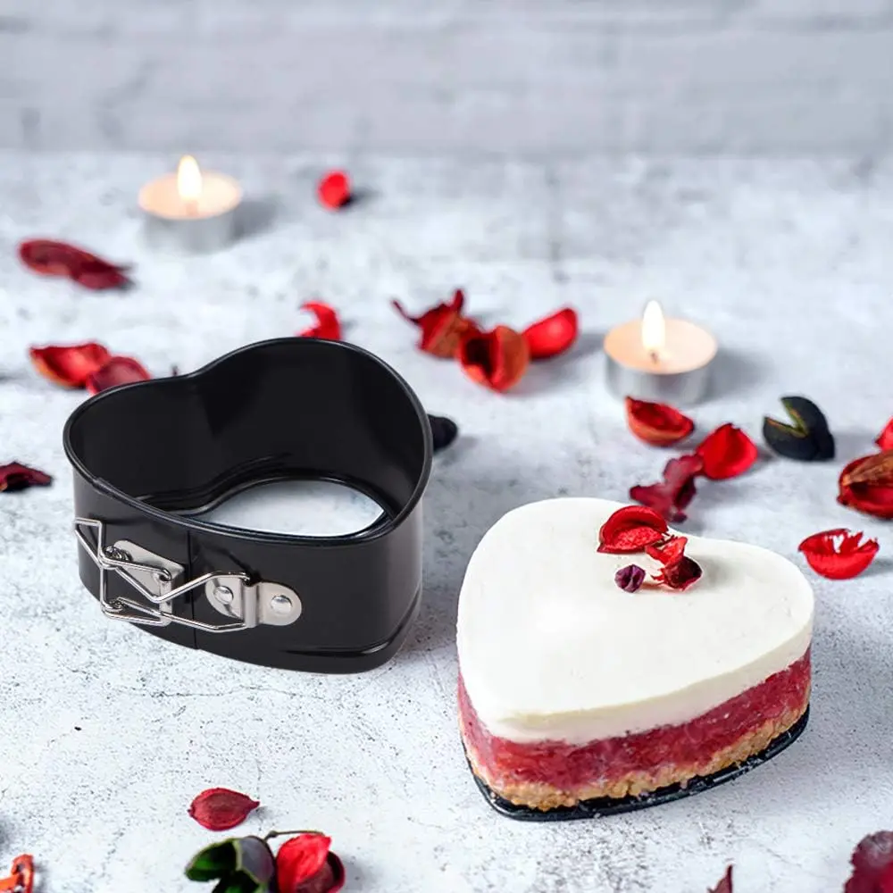 Springform Pan 4 inch Heart Shape Mini Cheesecake Pan Set of 2