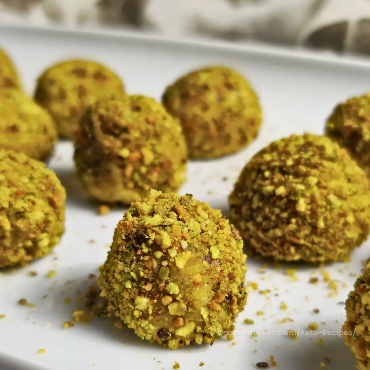 Keto Pistachio Cottage Cheese Bonbons