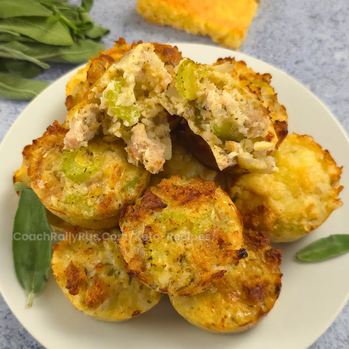 Savory Keto Sausage Stuffing Muffins
