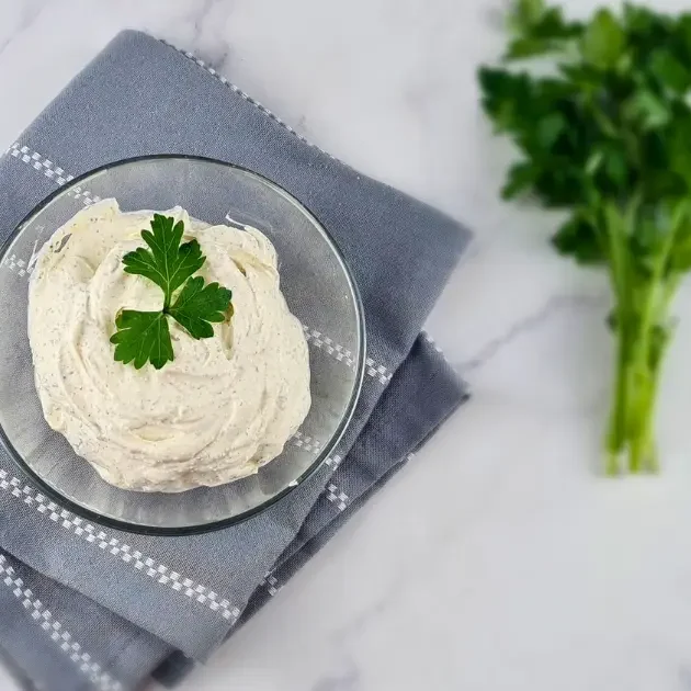 Keto Ranch Dressing Recipe With Greek Yogurt in a bowl on a table