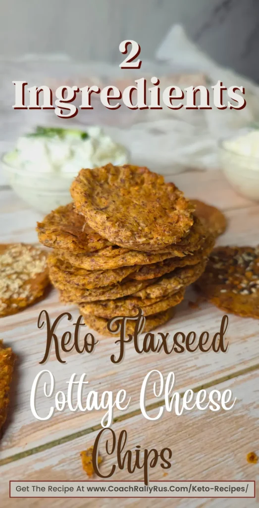 Stack of homemade keto flaxseed cottage cheese chips with a crispy texture, perfect for a low-carb, high-protein snack.