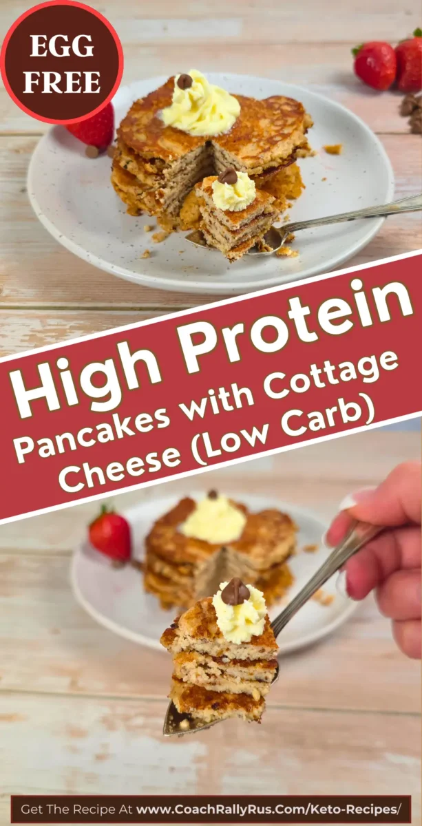 High Protein Egg Free Cottage Cheese Pancakes - Low Carb Keto Recipe