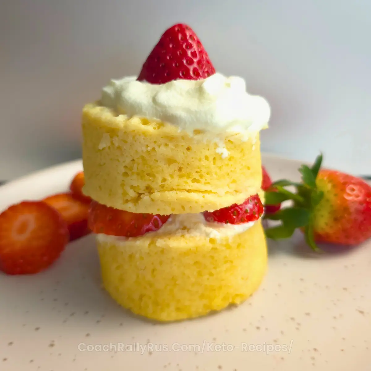 Keto Strawberry Shortcake Mug Cake