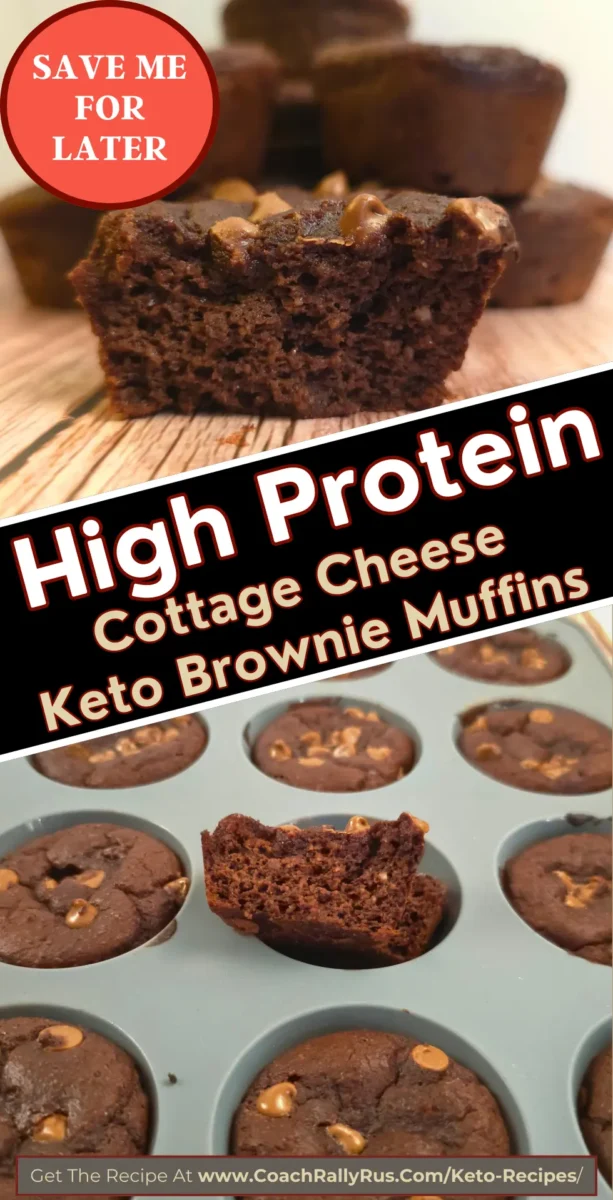 High protein cottage cheese brownie muffins with chocolate chips