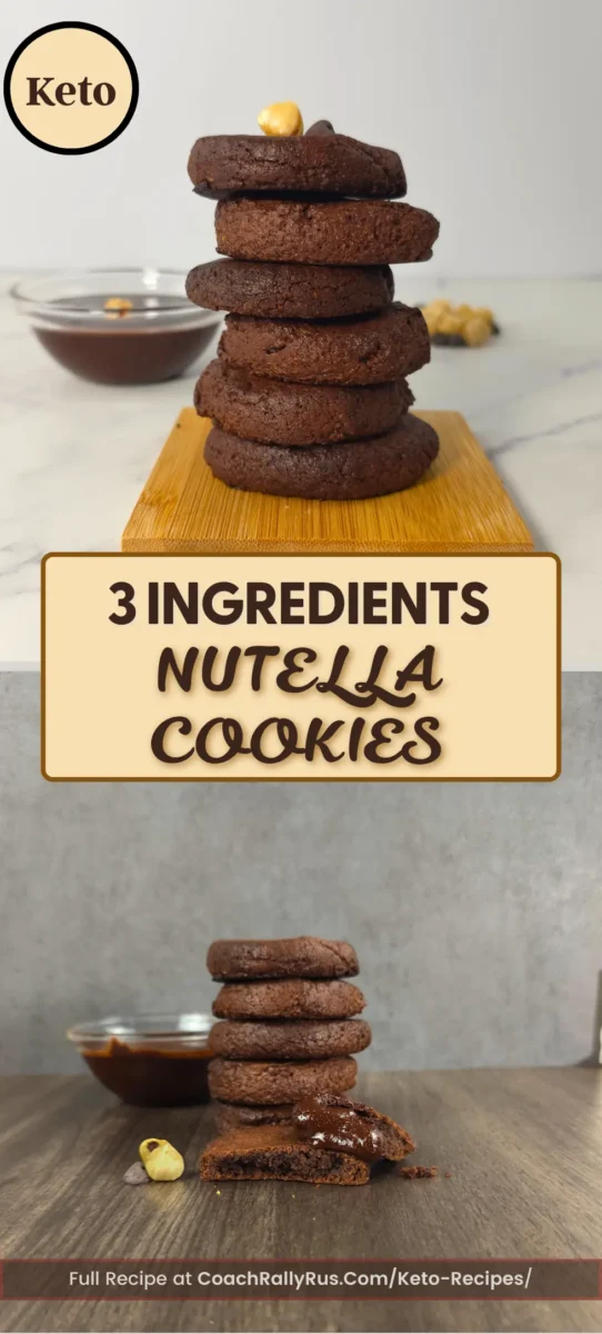 Easy Keto Nutella Cookies – 3 Ingredient Recipe 3 ingredient keto Nutella cookies with chocolate hazelnut spread