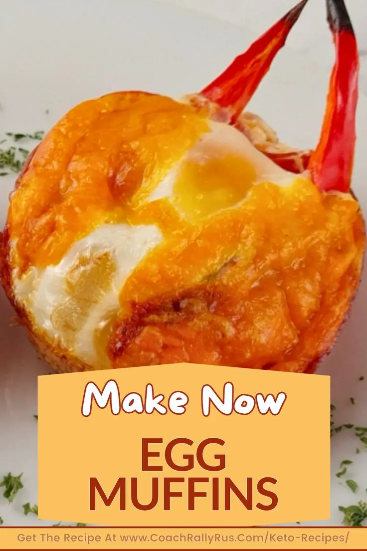Keto Breakfast Egg Muffins with Pepperoni Cups Keto egg muffins in pepperoni cups on a white plate with chopped herbs