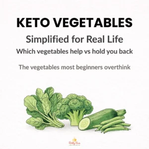 Keto vegetables list guide for beginners showing low carb vegetables simplified for everyday keto eating