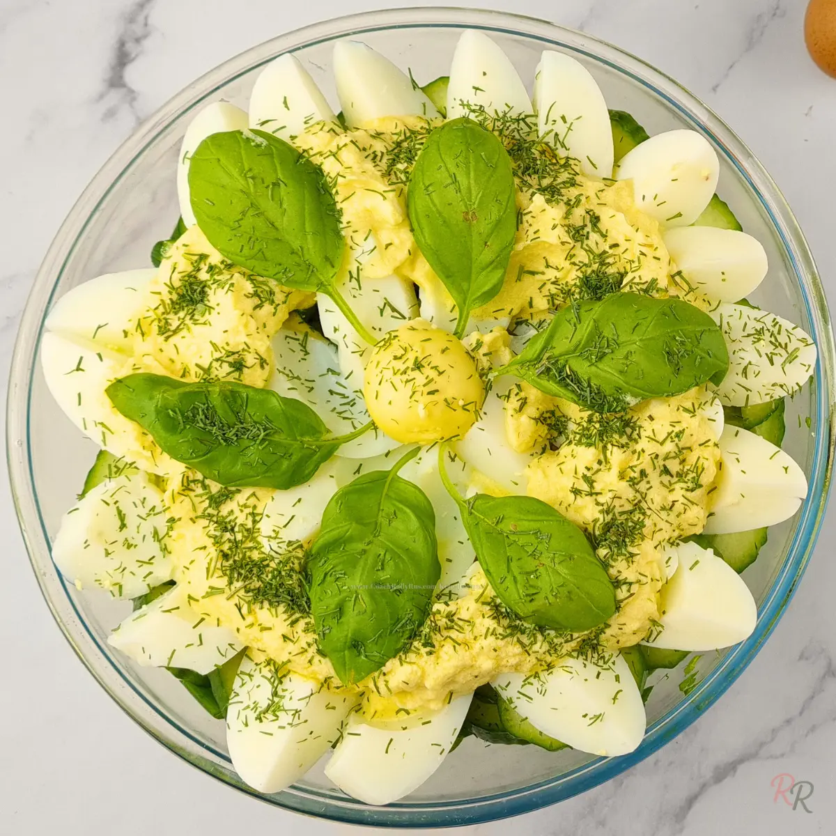 Keto Egg Salad Without Mayo with Cucumber and Dill
